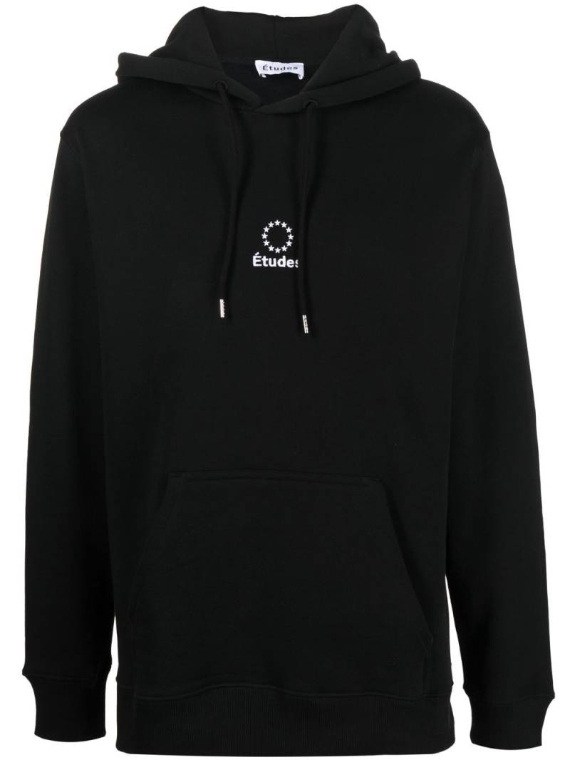 Etudes logo-print organic cotton hoodie - Black von Etudes