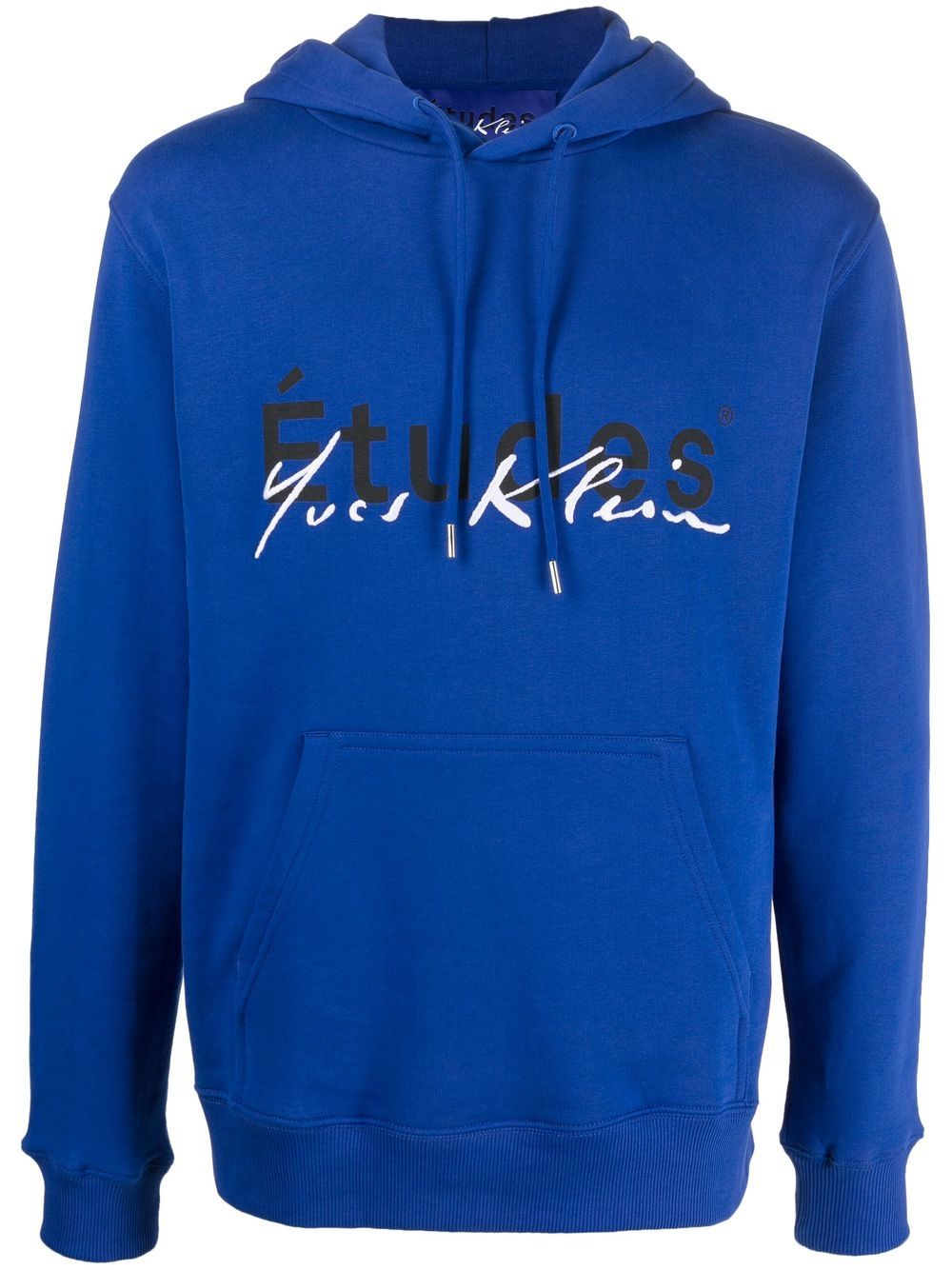Etudes logo-print organic-cotton hoodie - Blue von Etudes