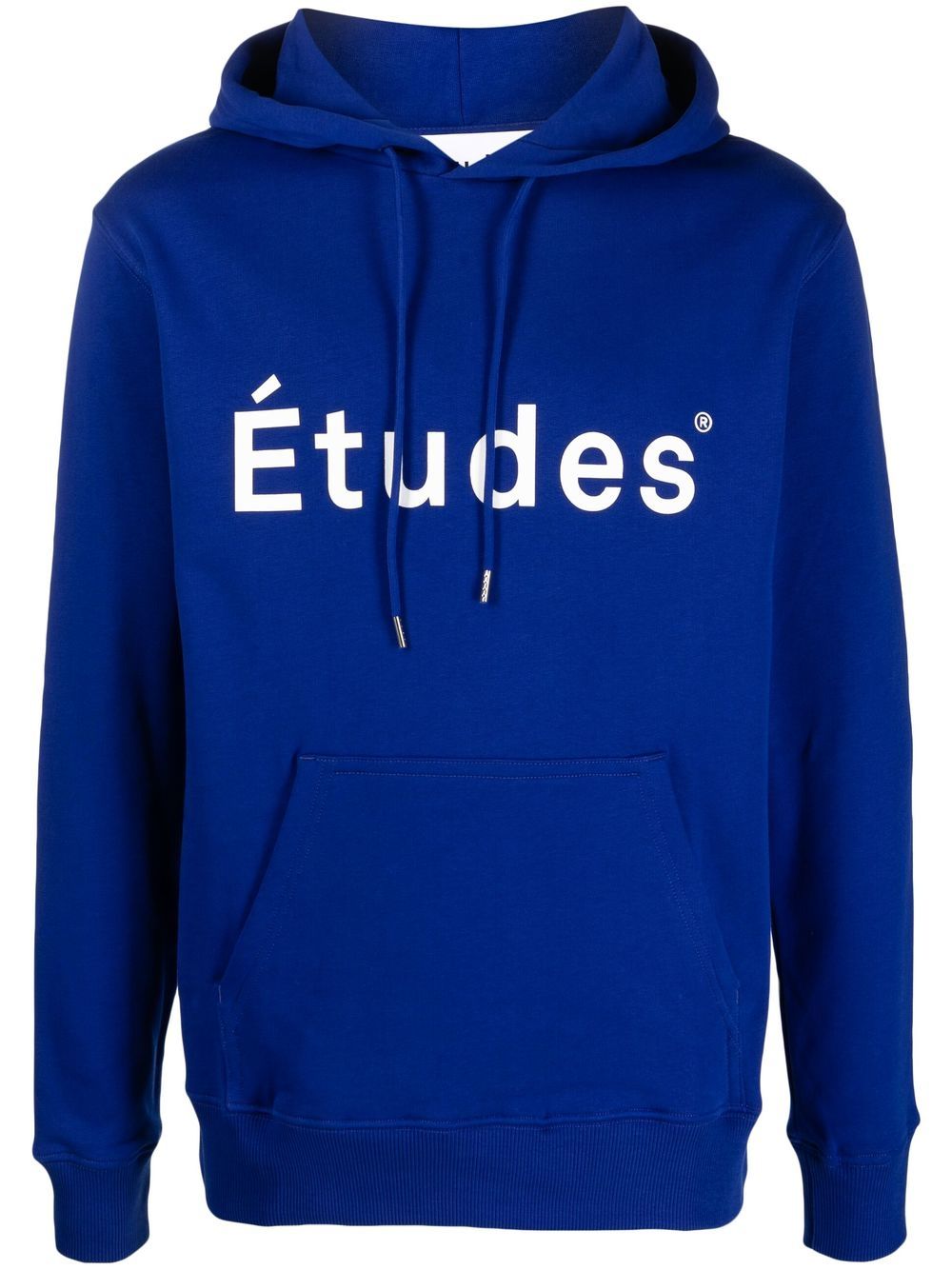 Etudes logo-print organic cotton hoodie - Blue von Etudes