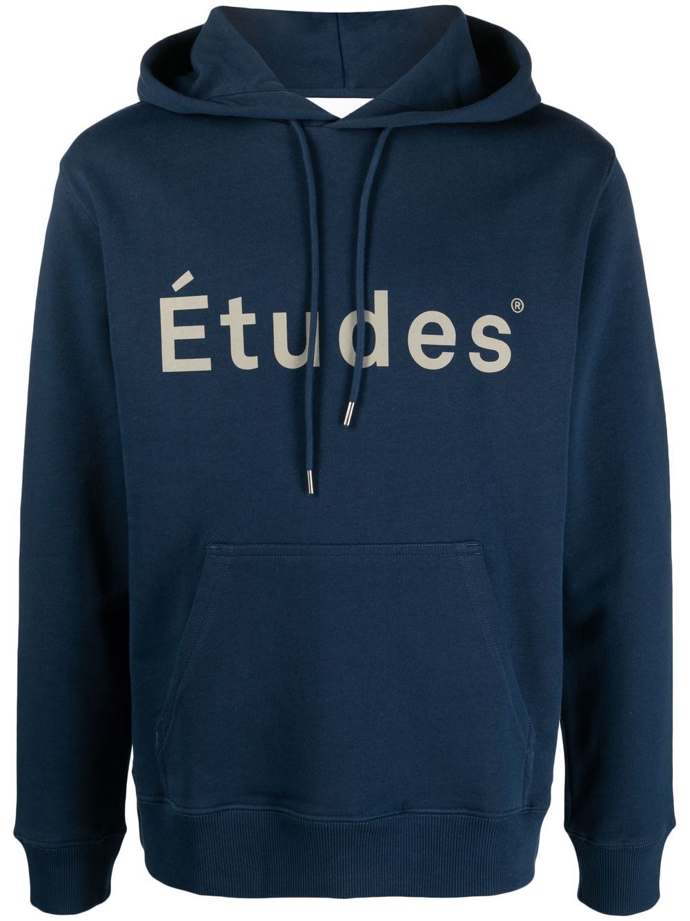 Etudes logo-print organic cotton hoodie - Blue von Etudes