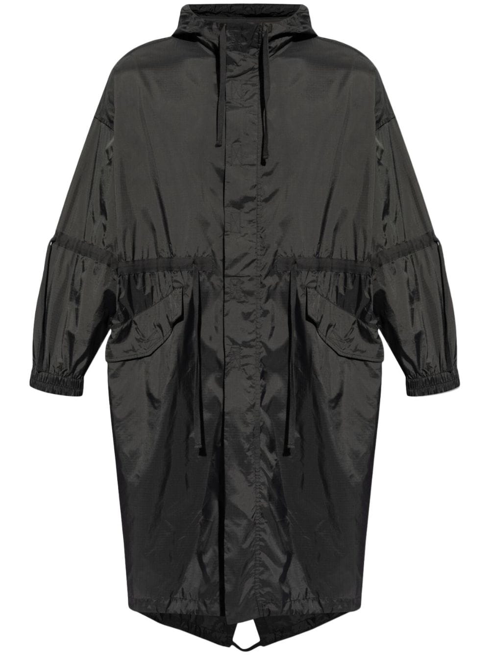 Etudes logo-print ripstop parka coat - Black von Etudes