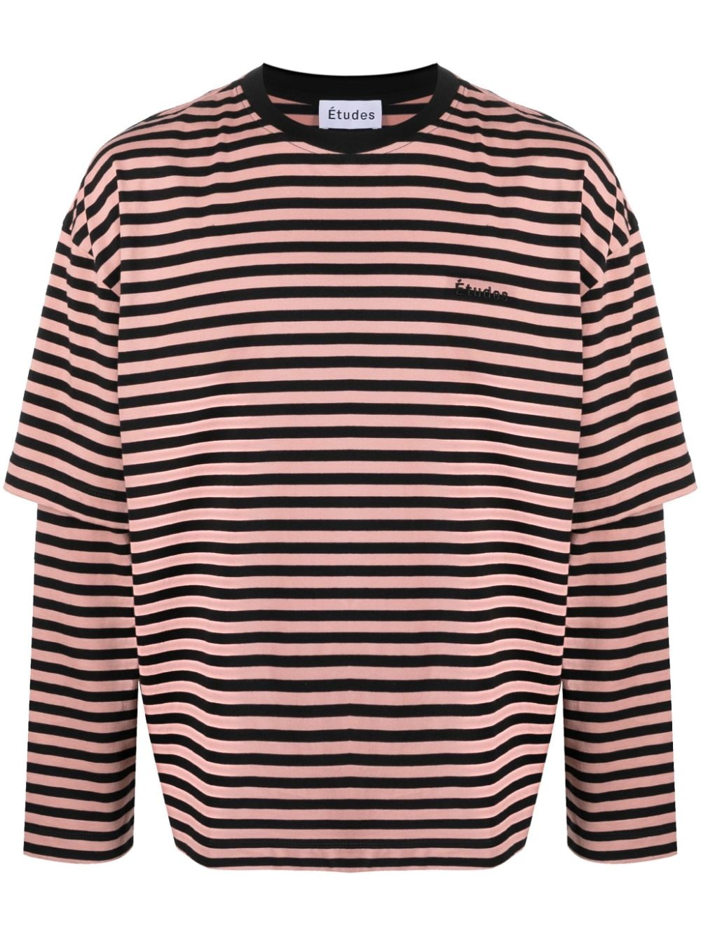 Etudes stripe-patterned double-sleeve T-shirt - Black von Etudes