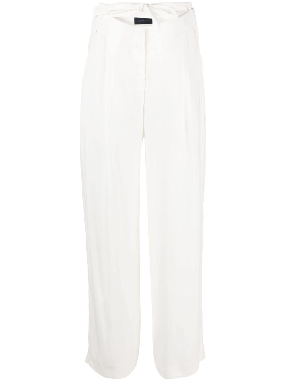 Eudon Choi Loches belted straight-leg trousers - White von Eudon Choi