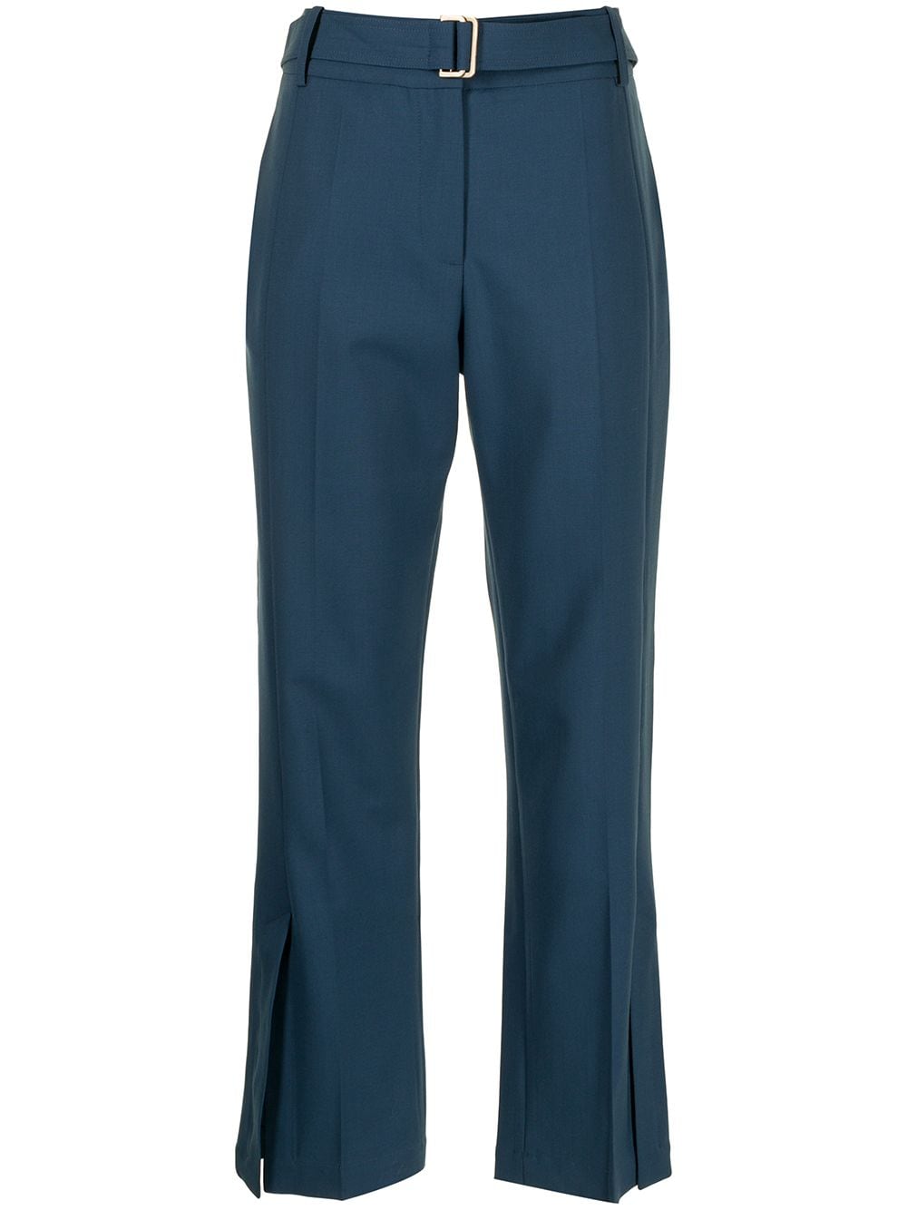 Eudon Choi belted-waist cropped trousers - Blue