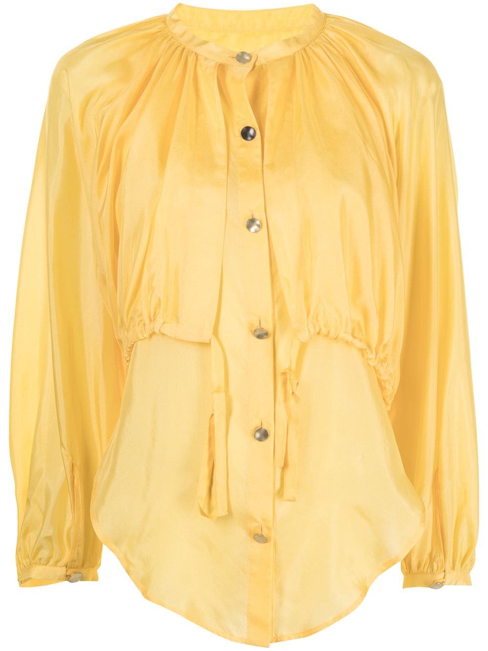 Eudon Choi tie-fastening long-sleeve blouse - Yellow von Eudon Choi