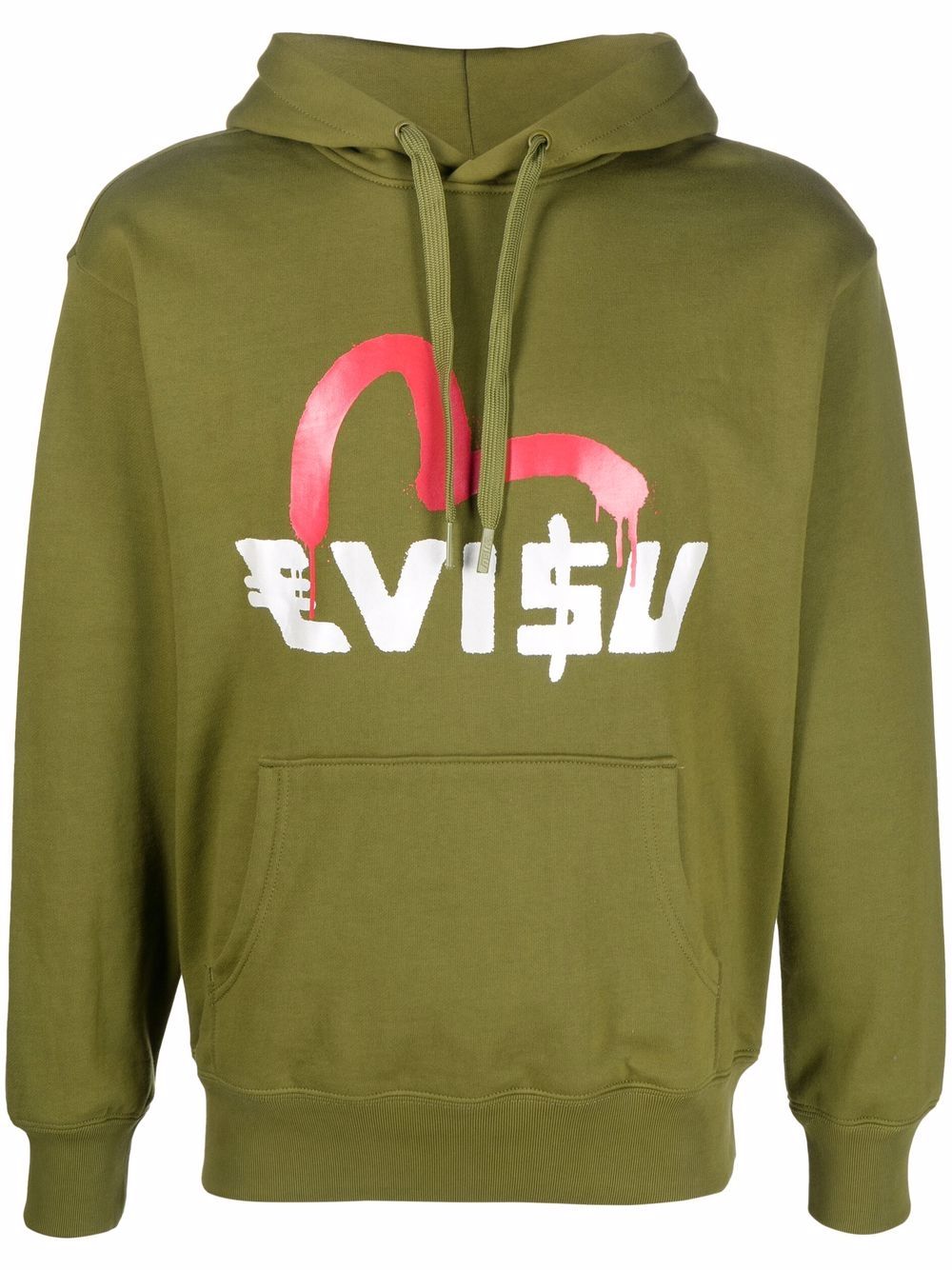 EVISU logo-print long-sleeve hoodie - Green von EVISU