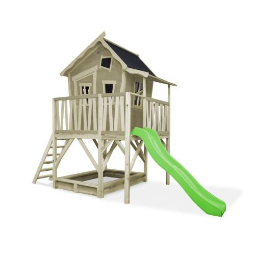 EXIT Crooky 550 Holzspielhaus - graubeige, 382x184cm von Exit Toys