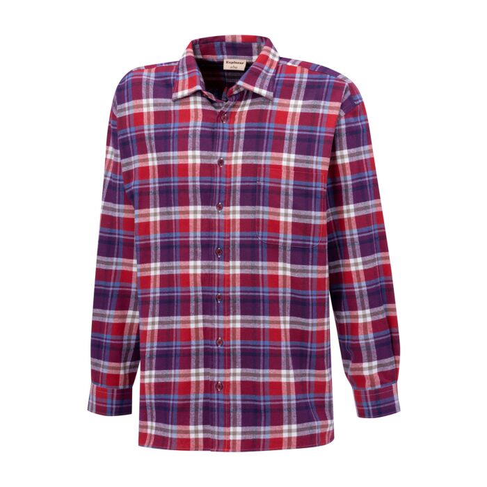 Explorer Kariertes Flanellhemd blau-bordeaux Explorer Kariertes Flanellhemd blau-bordeaux von Explorer
