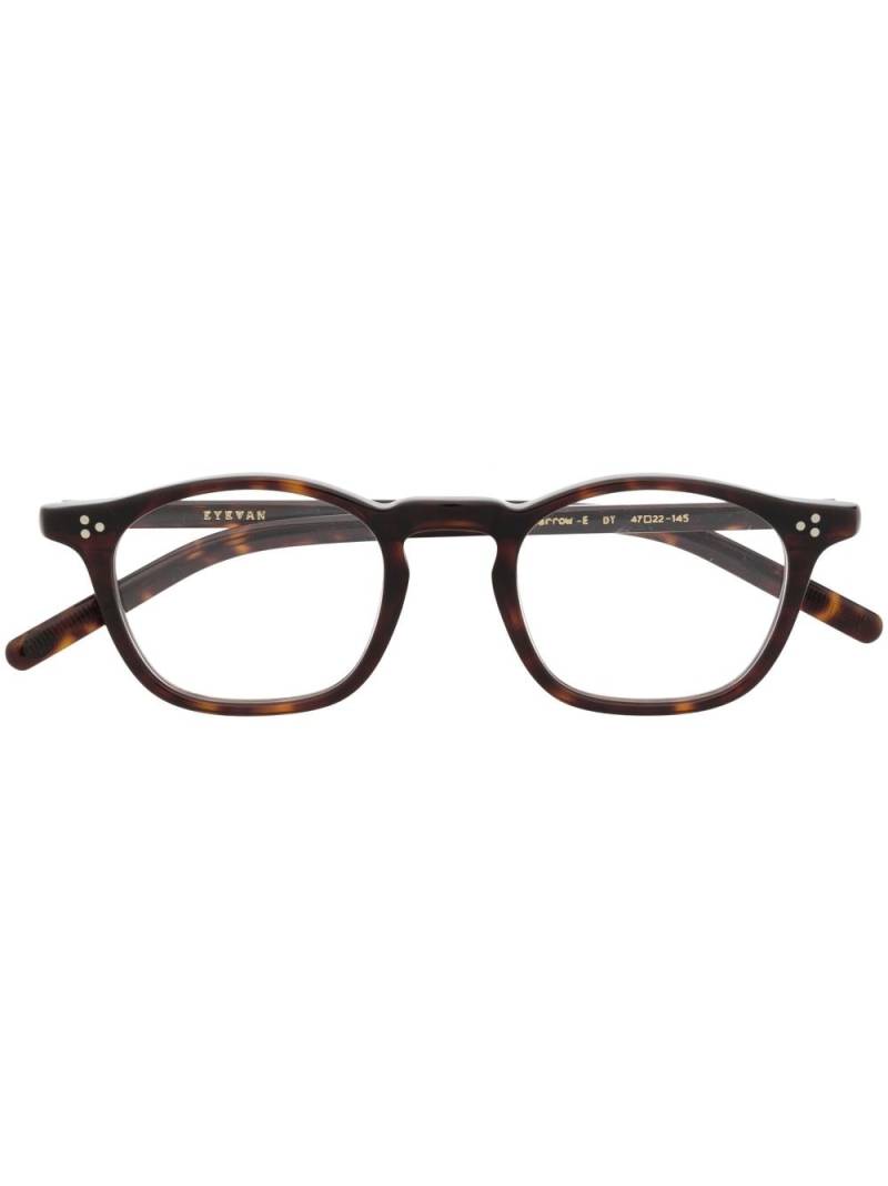Eyevan7285 tortoiseshell-effect square-frame glasses - Brown von Eyevan7285