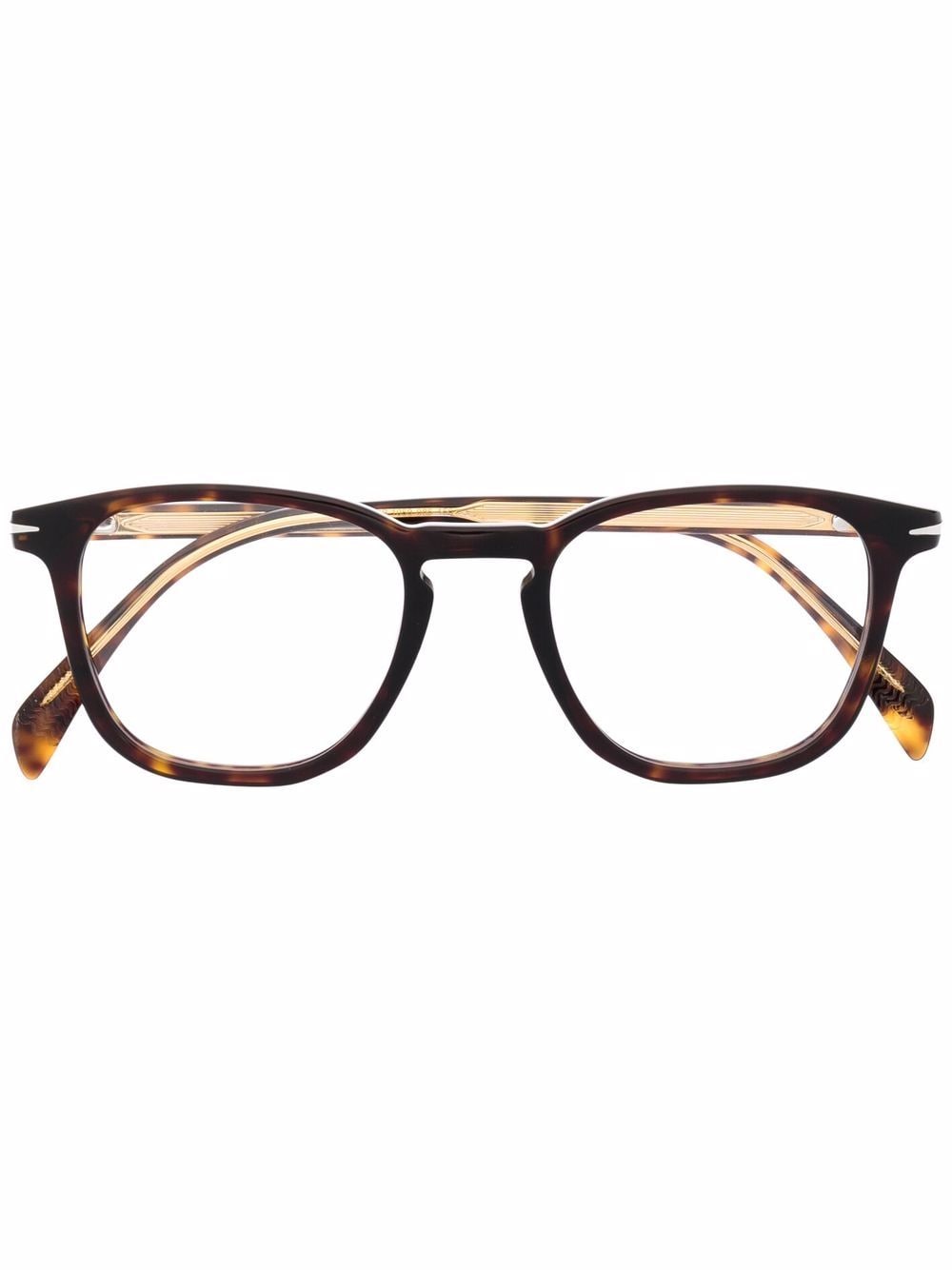 Eyewear by David Beckham tortoiseshell-effect round-frame glasses - Brown von Eyewear by David Beckham