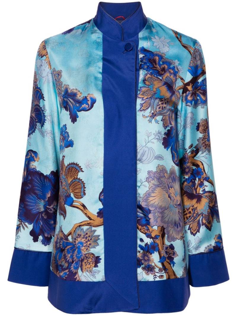 F.R.S For Restless Sleepers Agrio floral-print silk jacket - Blue von F.R.S For Restless Sleepers