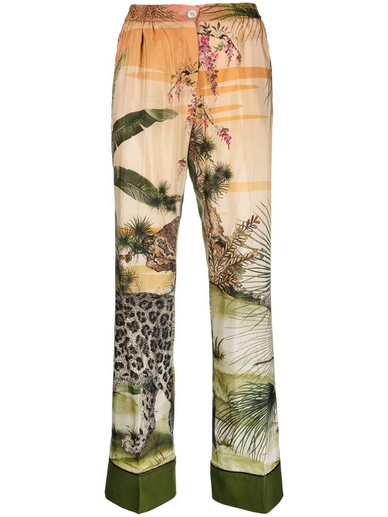 F.R.S For Restless Sleepers jungle silk-blend palazzo trousers - Orange von F.R.S For Restless Sleepers