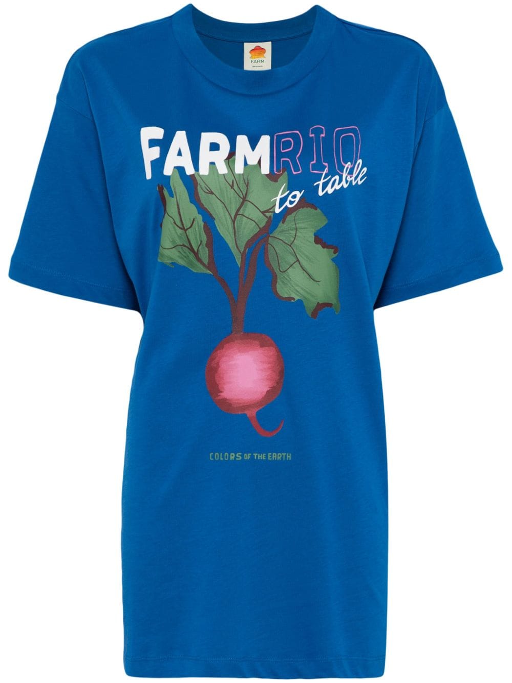 FARM Rio logo-print cotton t-shirt - Blue von FARM Rio