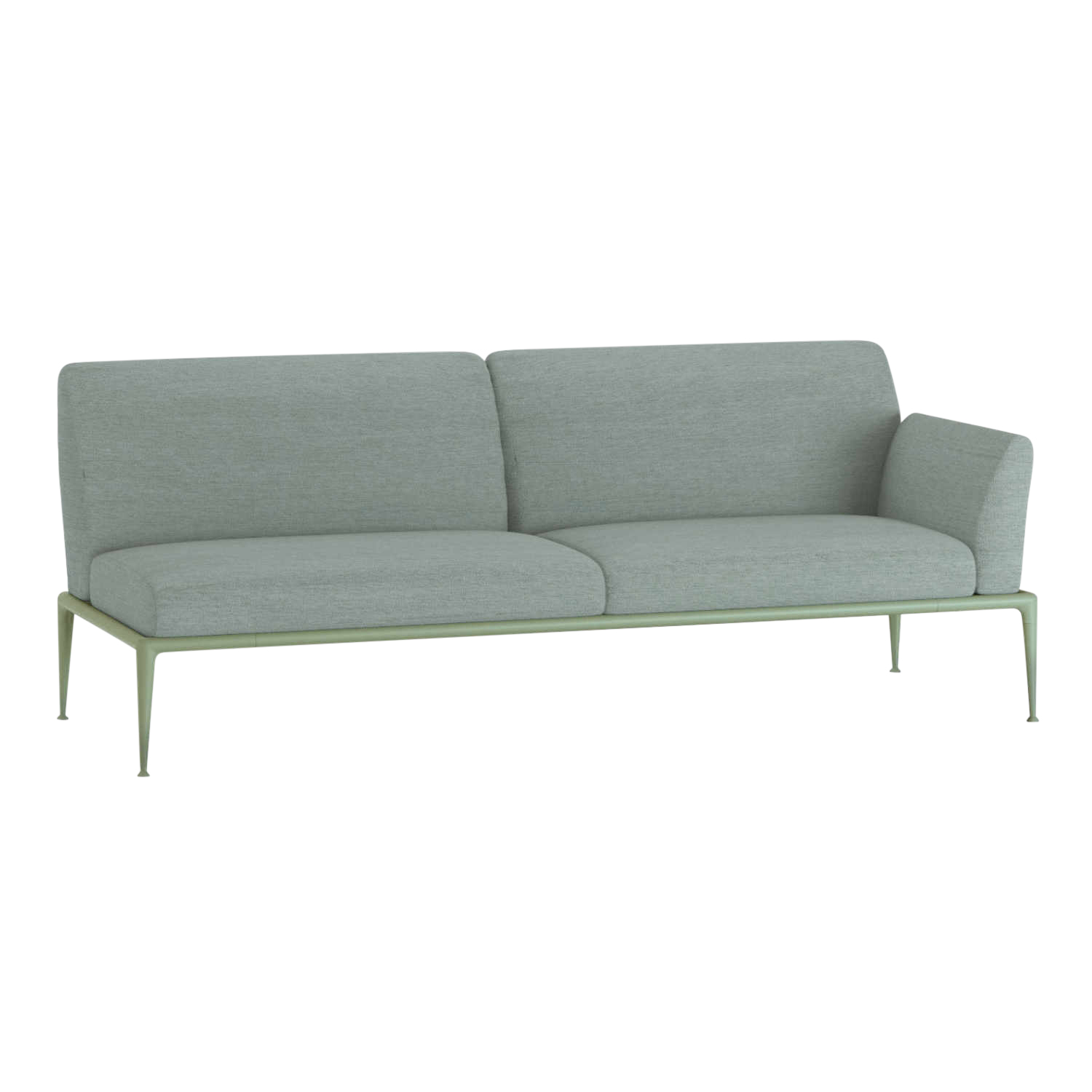 New Joint 3er Sofa, Ausführung armlehne rechts/sitzend links, Stoff range 1 solids, grey (grau), Gestell aluminium lackiert, powder grey (pulvergrau) von FAST