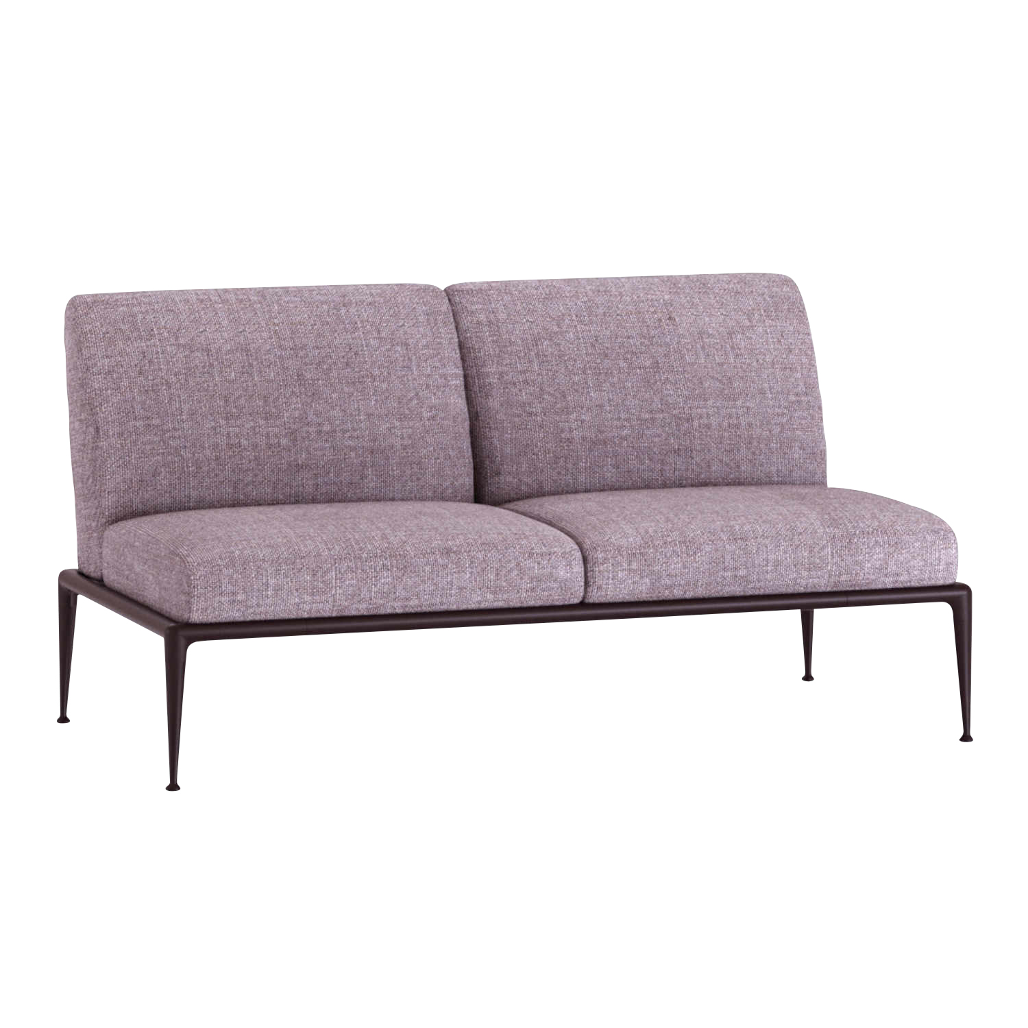 New Joint 522 2er Sofa, Stoff range 1 solids, black (schwarz), Gestell aluminium lackiert, powder grey (pulvergrau) von FAST