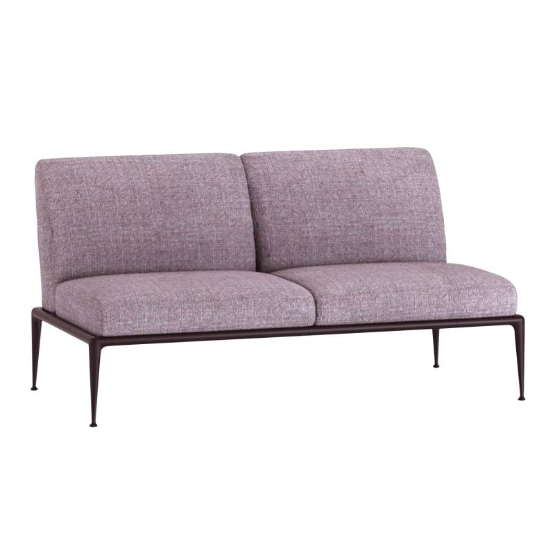 New Joint 522 2er Sofa, Stoff range 1 solids, dove grey (grau-braun), Gestell aluminium lackiert, dark blue (dunkelblau) von FAST