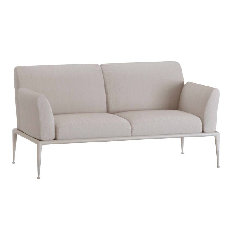 New Joint 522B 2er Sofa, Stoff range 1 solids, colorado (rot), Gestell aluminium lackiert, creamy white (cremeweiss) von FAST