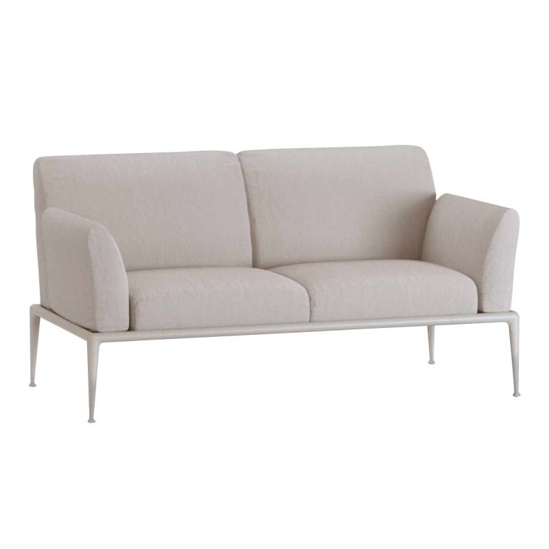 New Joint 522B 2er Sofa, Stoff range 1 solids, linen (hellbraun) sln, Gestell aluminium lackiert, powder grey (pulvergrau) von FAST