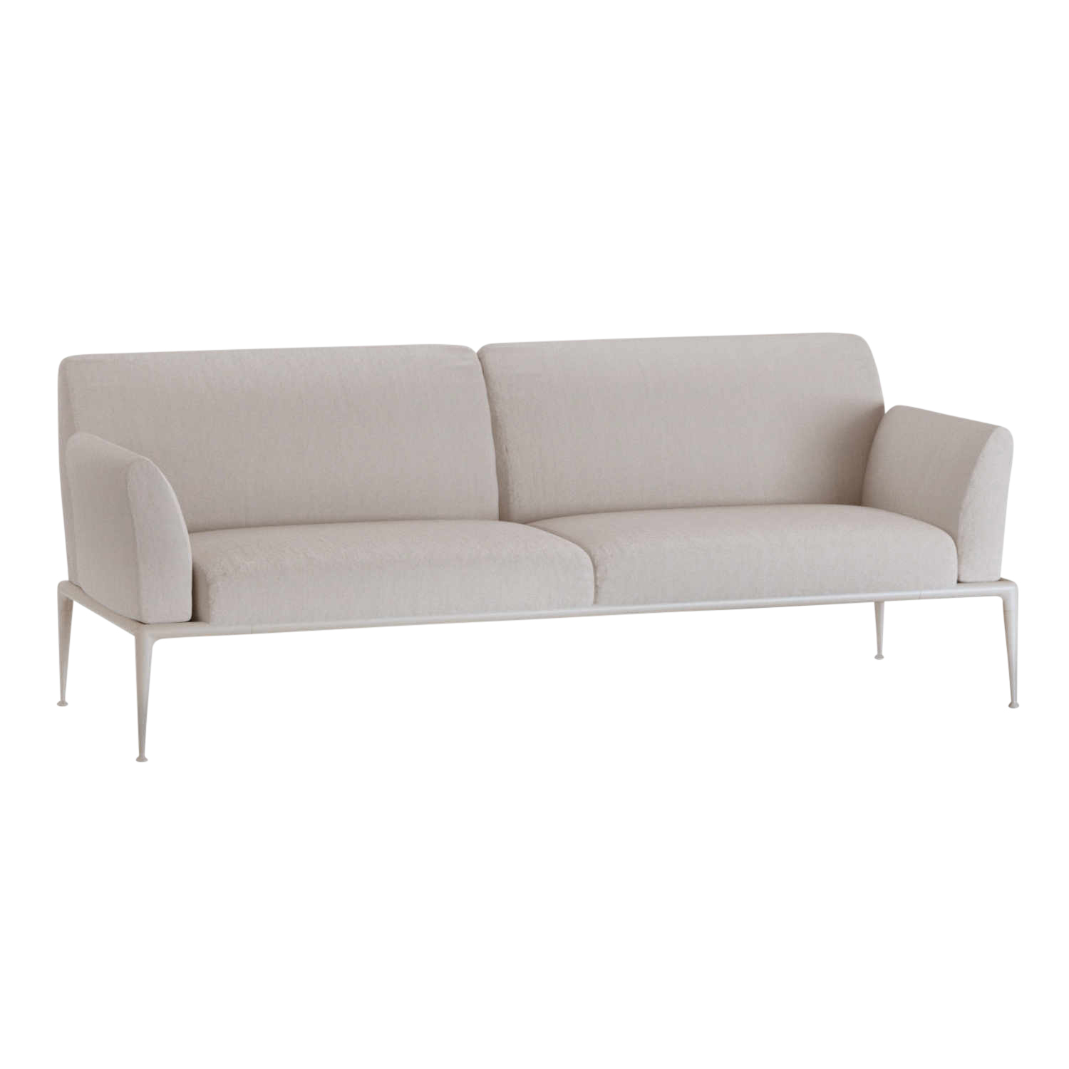 New Joint 523B 3er Sofa, Stoff range 1 solids, black (schwarz), Gestell aluminium lackiert, powder grey (pulvergrau) von FAST