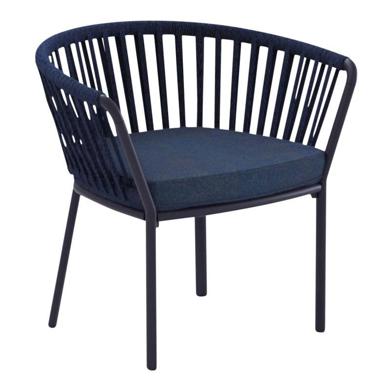 Ria 7605 Sessel, Gestell aluminium lackiert, metallic grey (metallgrau), Rope c06 sunset (mehrfarbig), Stoff range 1 solids, black (schwarz) von FAST
