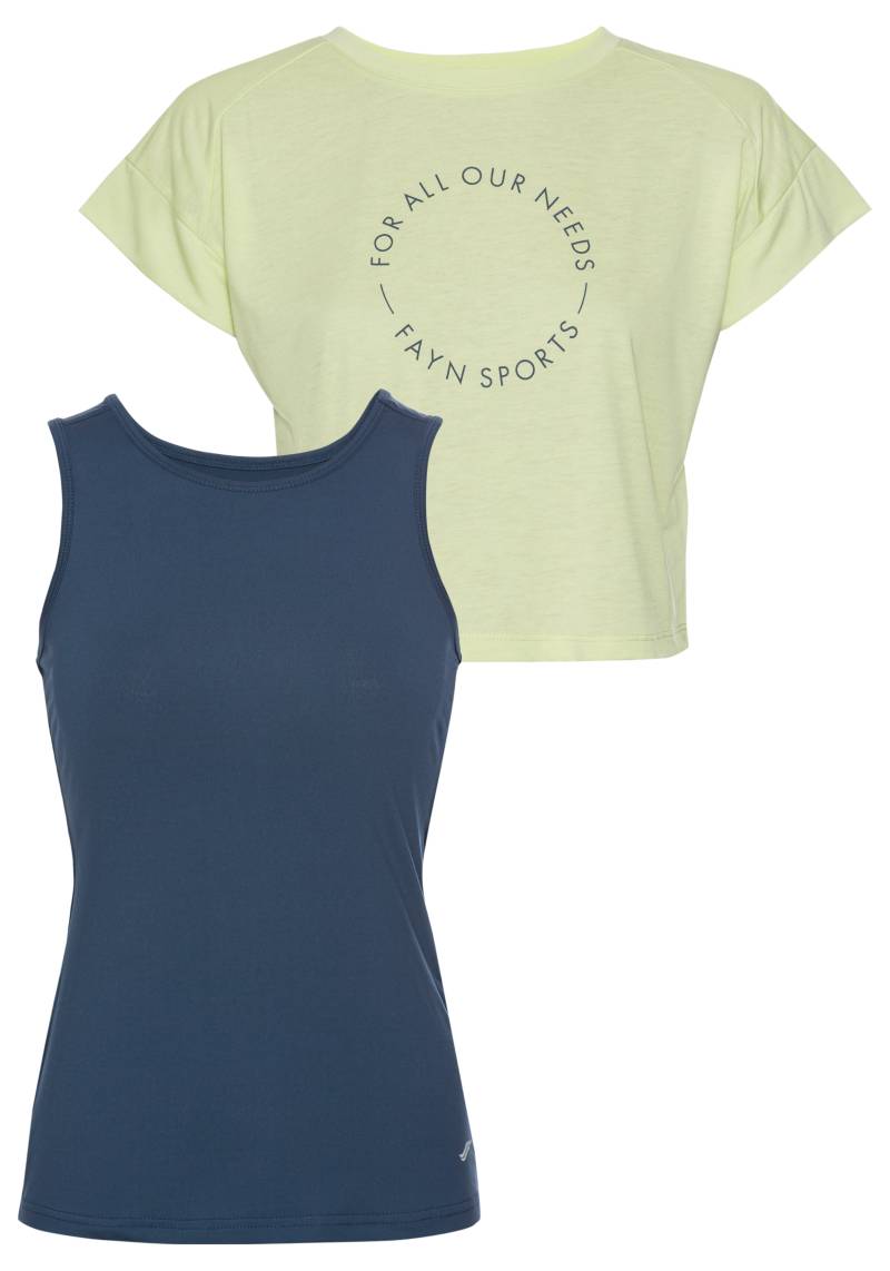 FAYN SPORTS Funktionsshirt »Cropped Top«, (Set, 2 tlg.), Kurzarm, sportliche Passform, unifarben, Rundhalsausschnitt von FAYN SPORTS