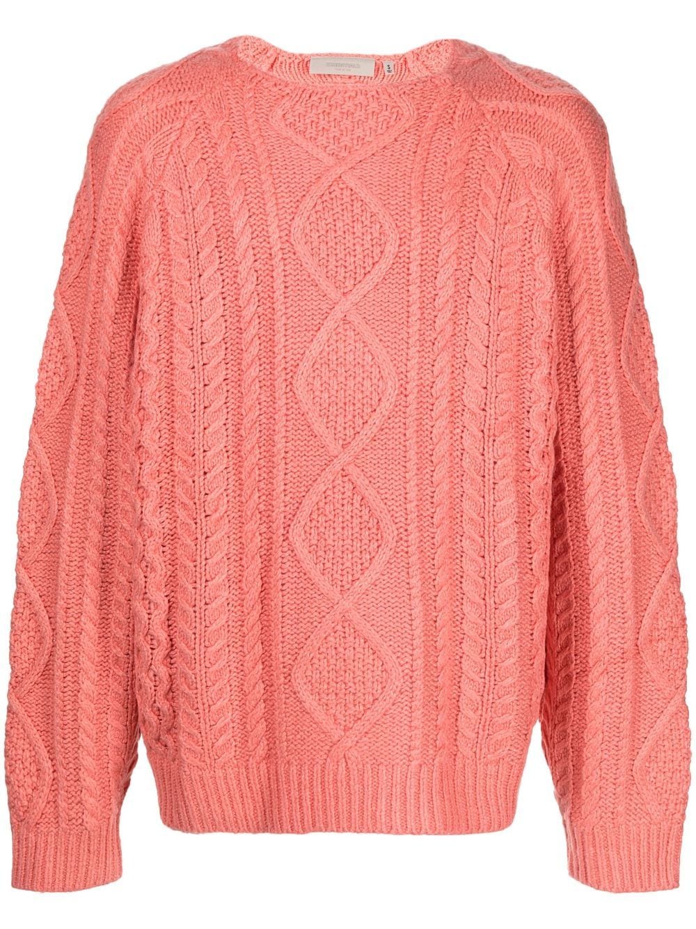 FEAR OF GOD ESSENTIALS cable-knit ribbed-trim jumper - Pink von FEAR OF GOD ESSENTIALS
