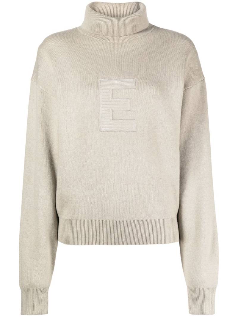 FEAR OF GOD ESSENTIALS embroidered-logo turtleneck jumper - Grey von FEAR OF GOD ESSENTIALS