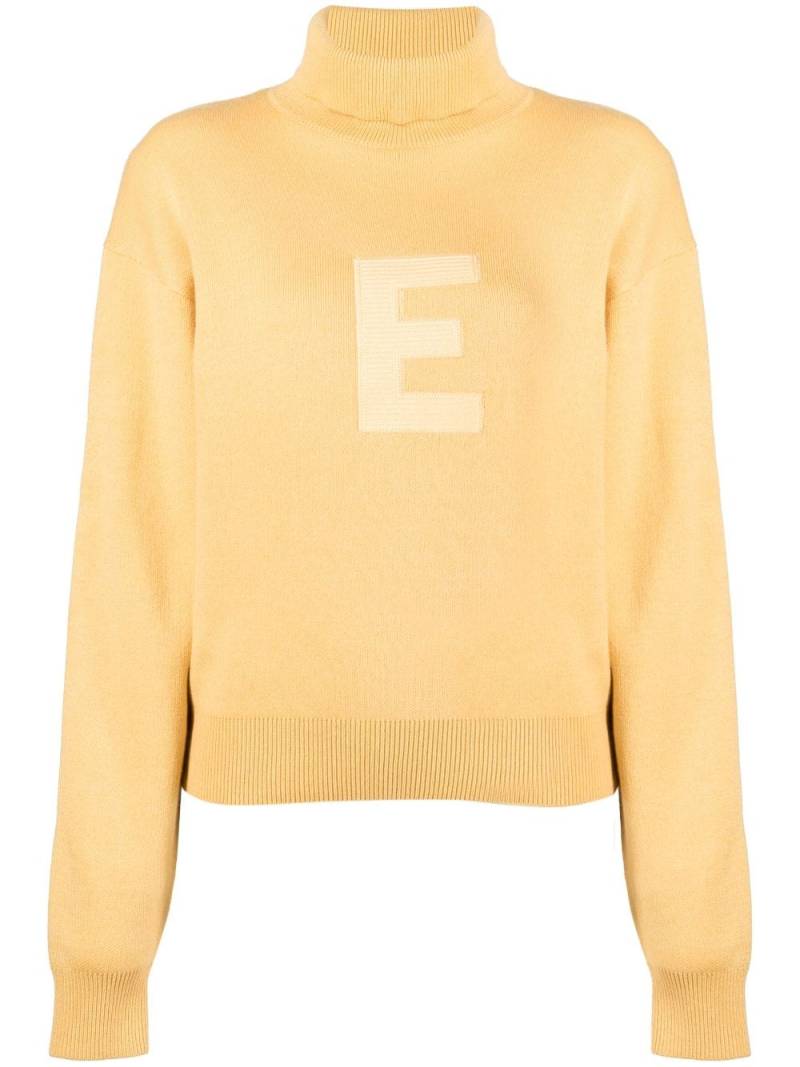 FEAR OF GOD ESSENTIALS embroidered-logo turtleneck jumper - Yellow von FEAR OF GOD ESSENTIALS
