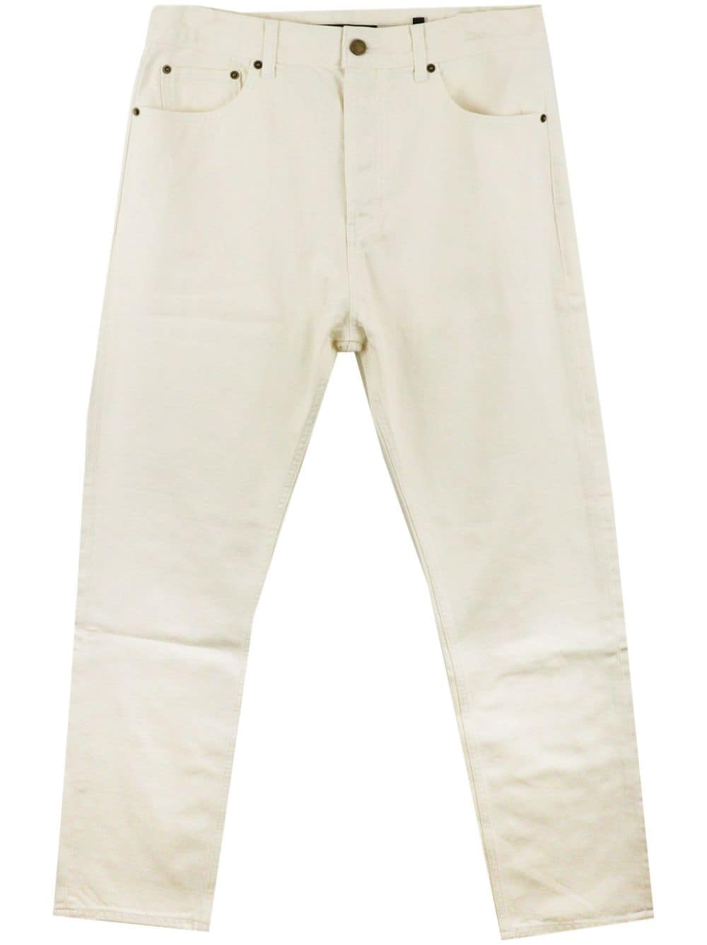 FEAR OF GOD ESSENTIALS logo-appliqué straight-leg jeans - White von FEAR OF GOD ESSENTIALS