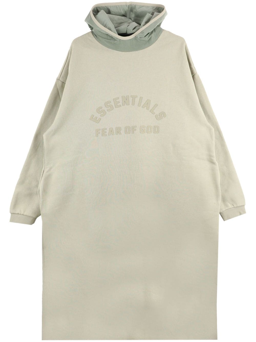 FEAR OF GOD ESSENTIALS logo-embellished fleece hoodie dress - Neutrals von FEAR OF GOD ESSENTIALS