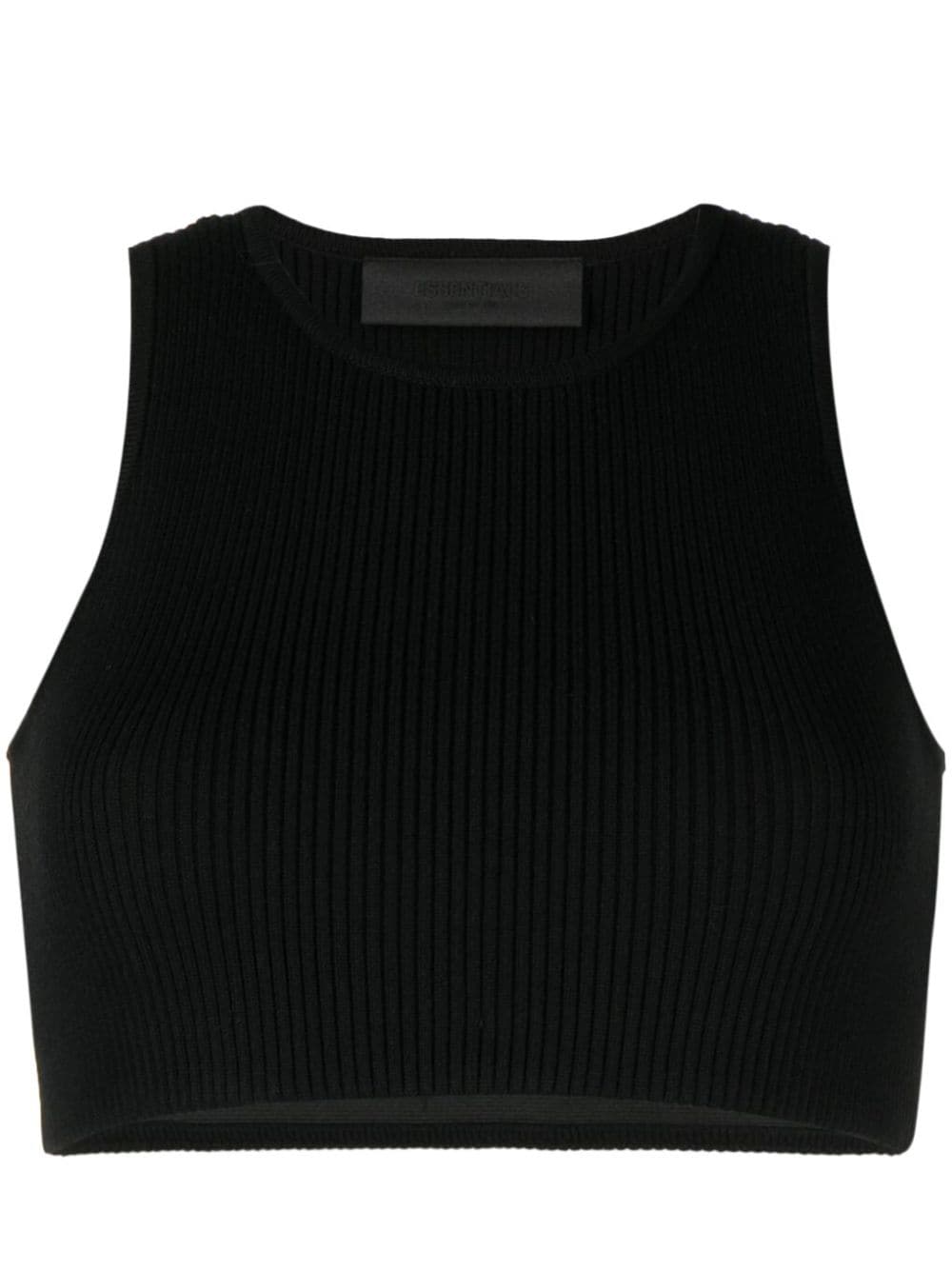 FEAR OF GOD ESSENTIALS logo-patch ribbed crop top - Black von FEAR OF GOD ESSENTIALS