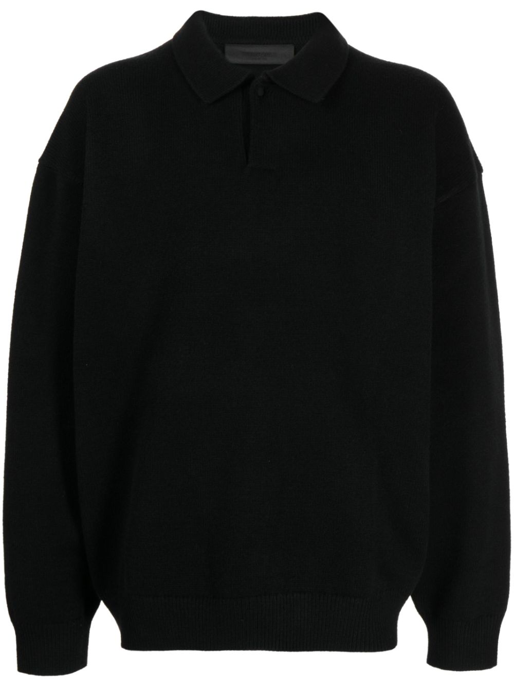 FEAR OF GOD ESSENTIALS long-sleeves polo shirt - Black von FEAR OF GOD ESSENTIALS