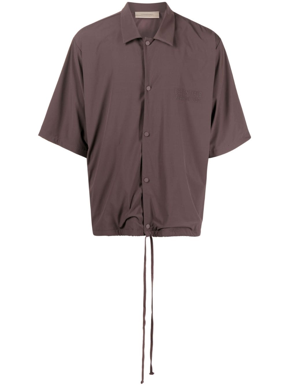 FEAR OF GOD ESSENTIALS rubberised-logo short-sleeve shirt - Brown von FEAR OF GOD ESSENTIALS