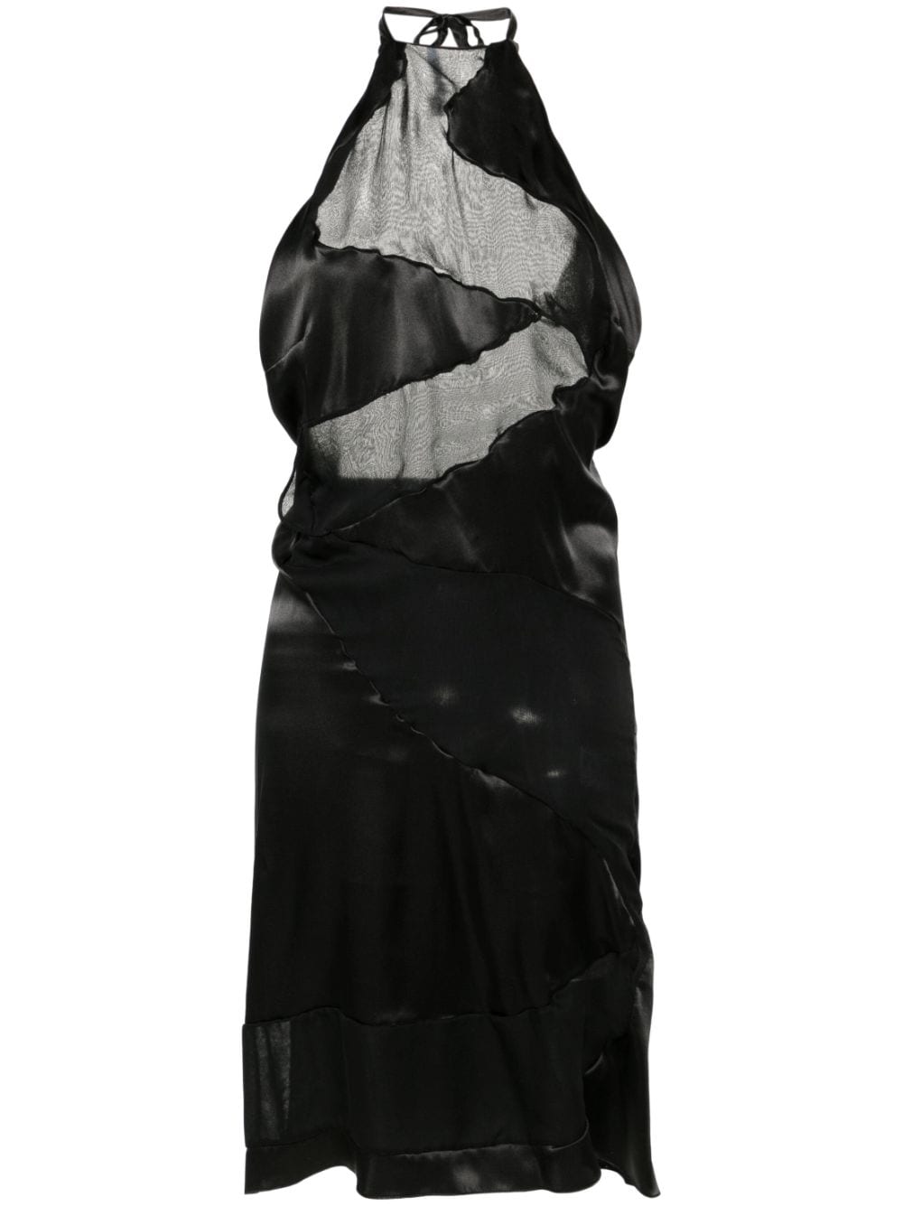 FEBEN Spiral panelled midi dress - Black