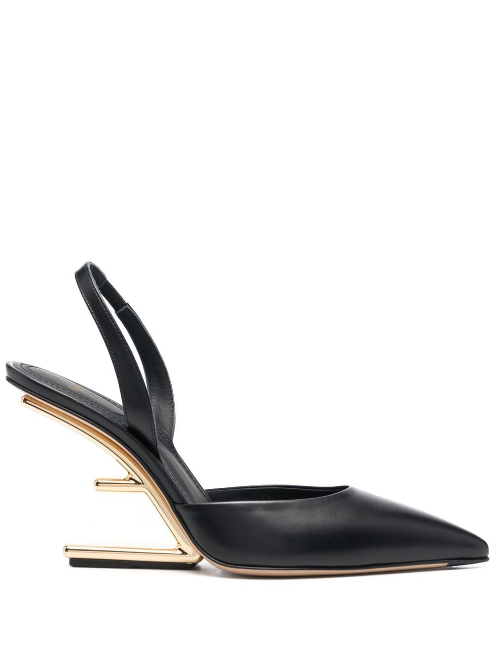 FENDI 100mm sculpted-heel leather pumps - Black von FENDI