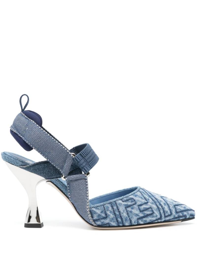 FENDI Colibrì 85mm denim sandals - Blue von FENDI