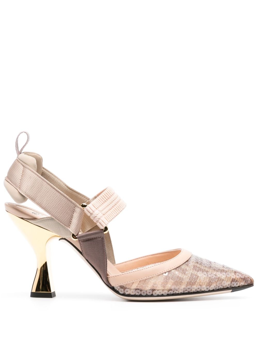 FENDI Colibri 90mm sequin-embellished pumps - Neutrals von FENDI