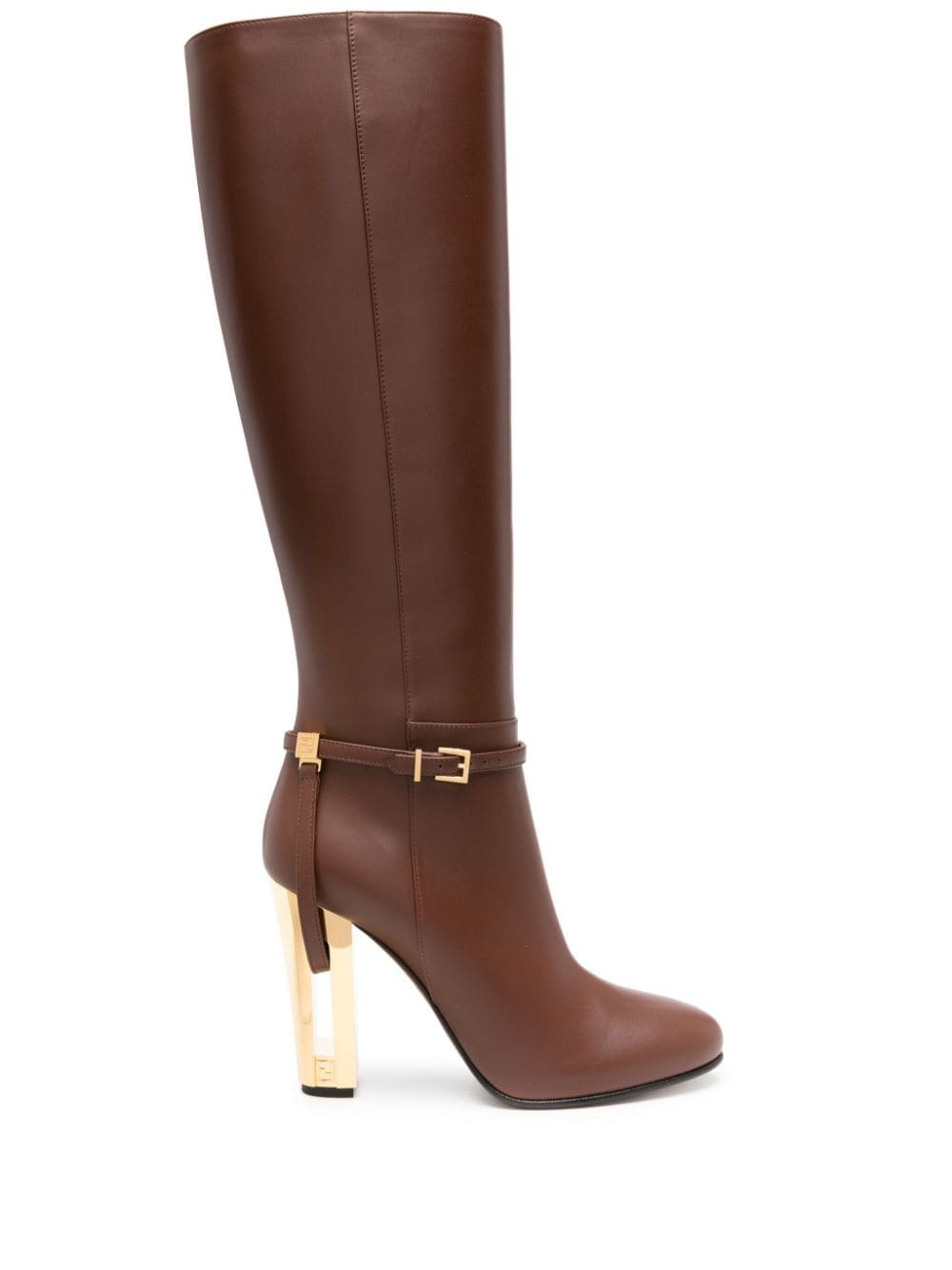 FENDI Delfina 105mm high-heeled boots - Brown von FENDI