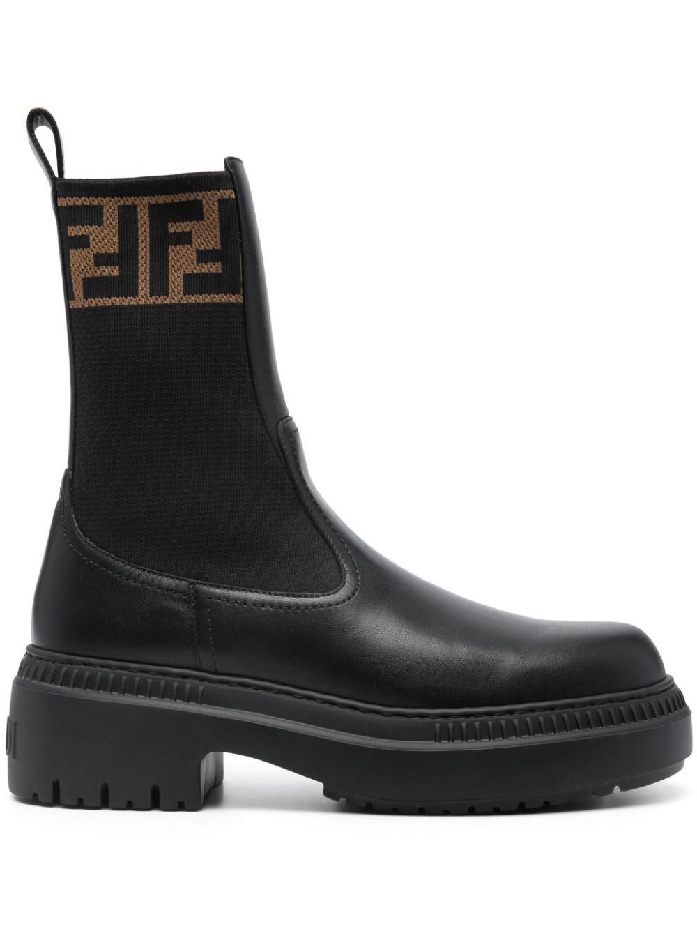 FENDI Domino leather ankle boots - Black von FENDI
