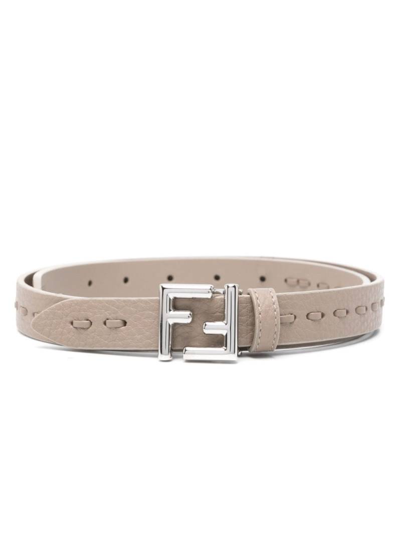 FENDI FF-buckle leather belt - Grey von FENDI