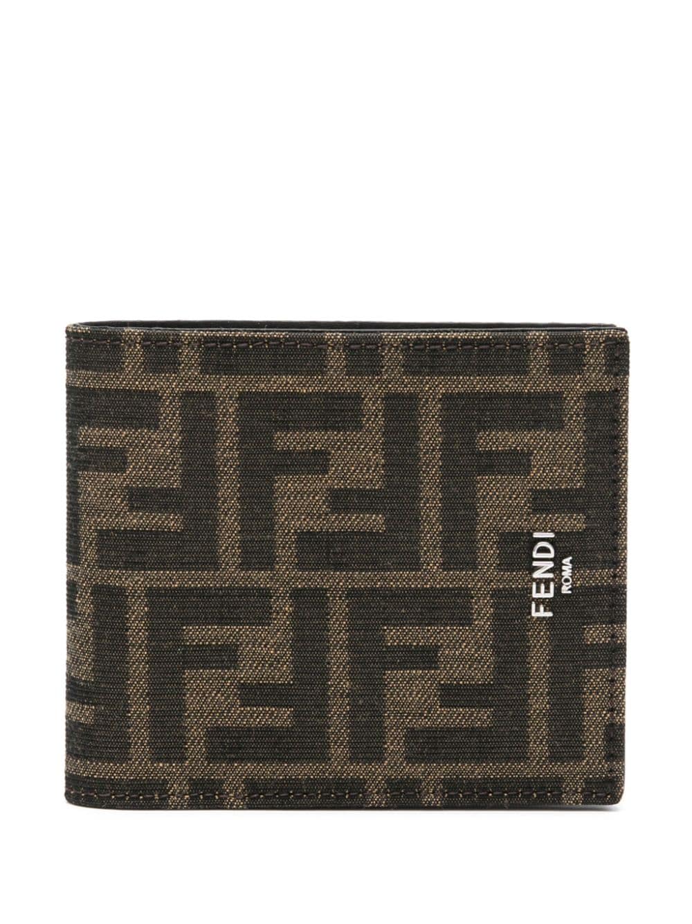 FENDI FF-jacquard leather wallet - Brown von FENDI