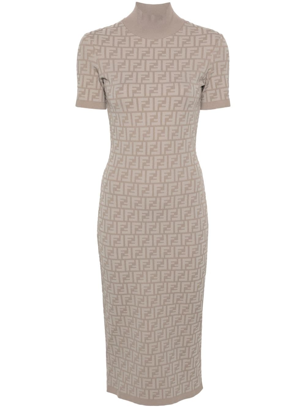 FENDI FF-jacquard midi dress - Brown von FENDI