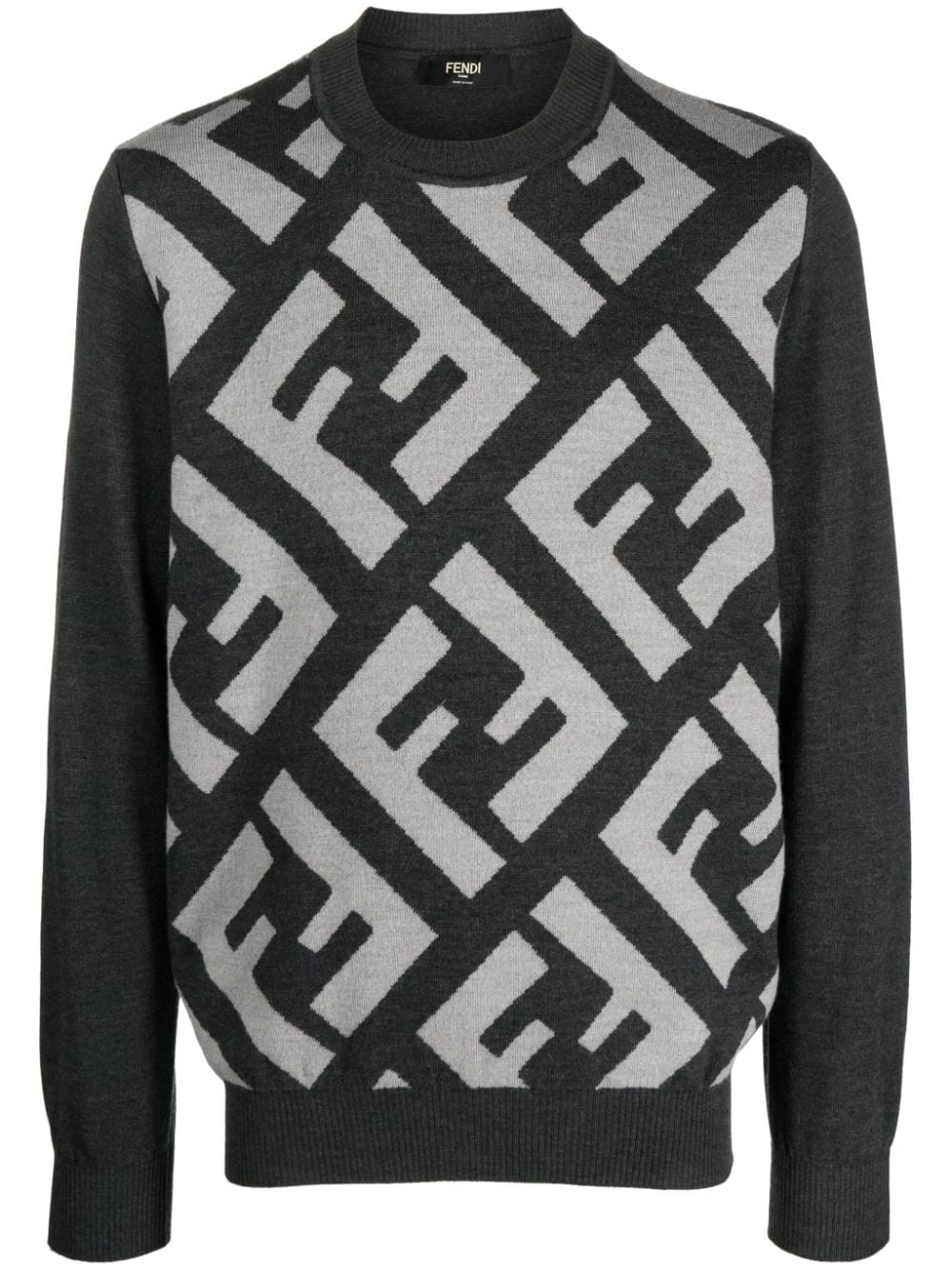 FENDI FF-jacquard wool jumper - Grey von FENDI