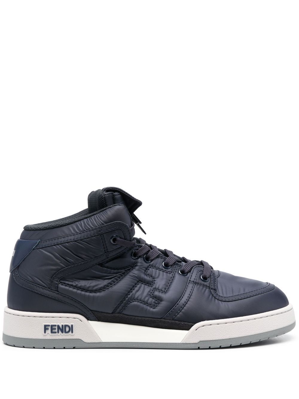 FENDI FF logo-embossed high-top sneakers - Blue von FENDI