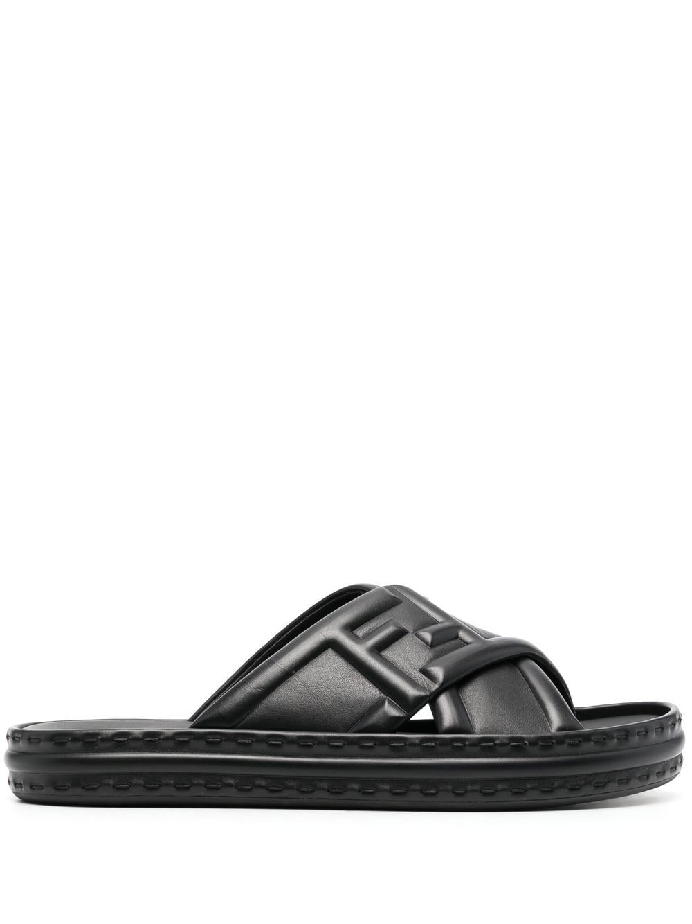 FENDI FF logo-embossed slide sandals - Black von FENDI