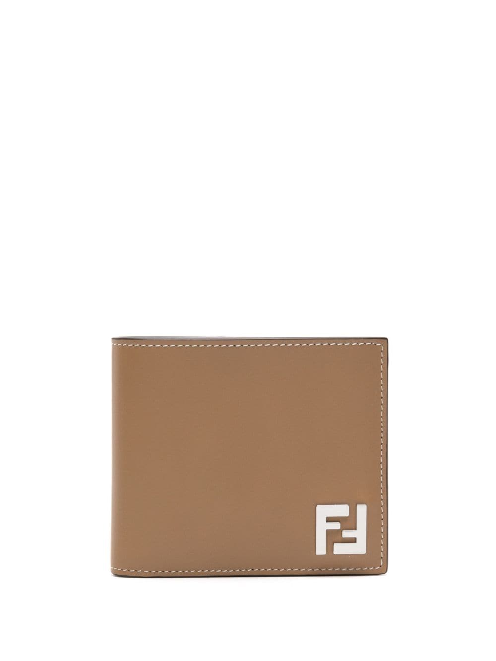 FENDI FF logo-plaque leather wallet - Brown von FENDI