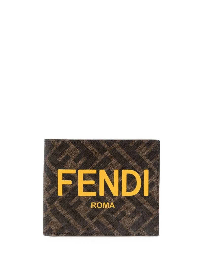 FENDI FF-logo print wallet - Brown von FENDI