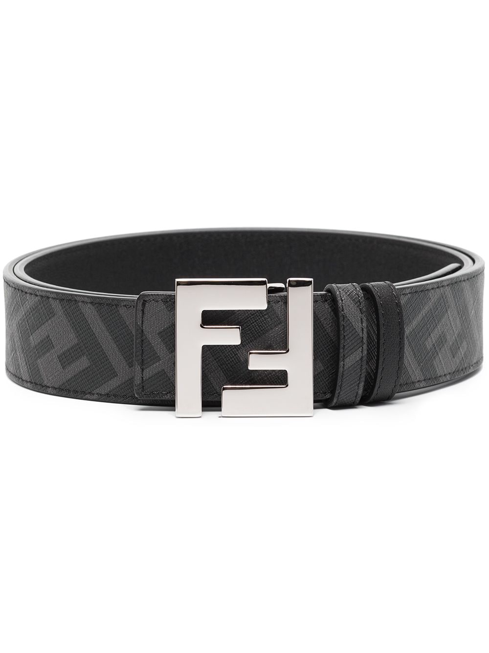 FENDI FF-logo reversible leather belt - Black von FENDI