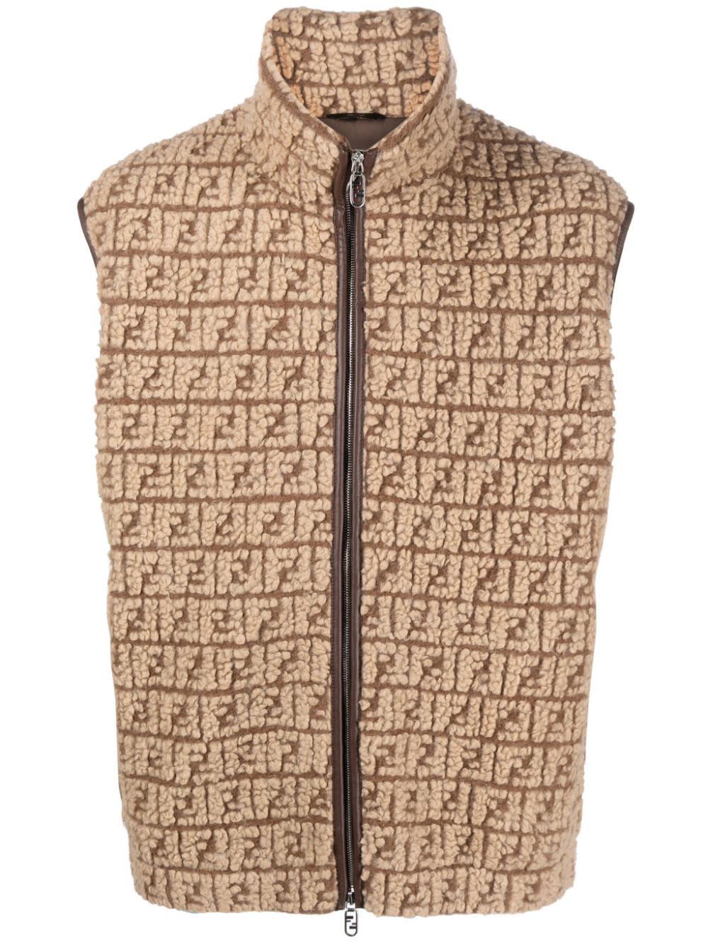 FENDI FF-monogram fleece gilet - Brown von FENDI