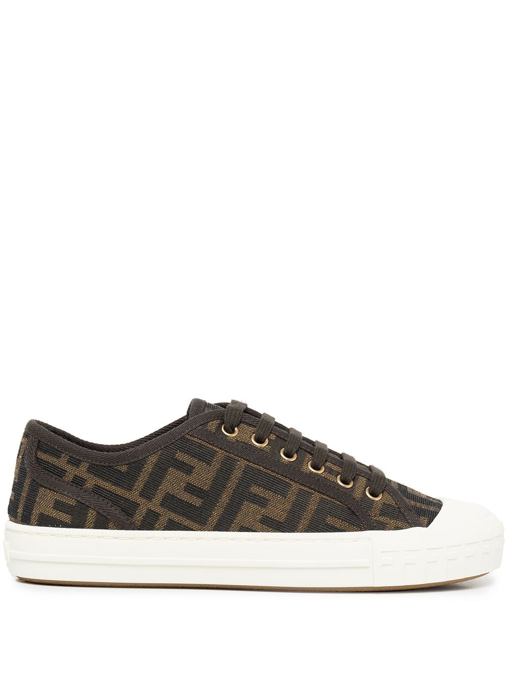 FENDI FF-motif Domino sneakers - Brown von FENDI